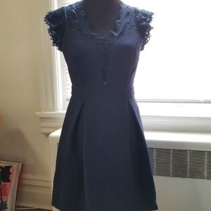 BCBG Generation Dark Blue Floral Lace Dress